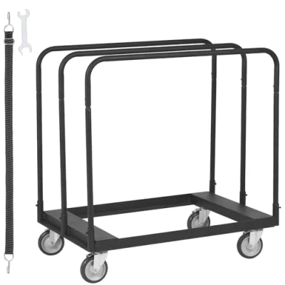 Afbeelding van VEVOR Q235B Platenwagen 680 kg draagvermogen plaattransportwagen met universele wielen transporthulp platformwagen zware belasting rolwagen 975 x 610 990 mm