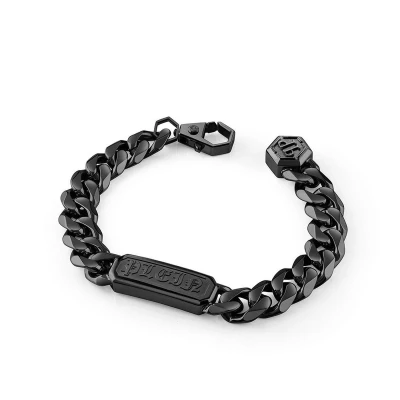 Afbeelding van Philipp Plein PJTEA08BL Armband Heren 22cm GOTHIC TAG