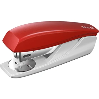 Afbeelding van Leitz NeXXt kleine bureaunietmachine, voor 25 vellen, met laadtechniek en navulindicator, incl. nietjes, rood, 55010025