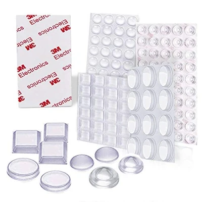 Afbeelding van Uni Fine Elastische buffers, transparant, 4 maten, beschermbuffers, rubberen zelfklevende aanslagdemper, buffer voor deur, kast, meubels