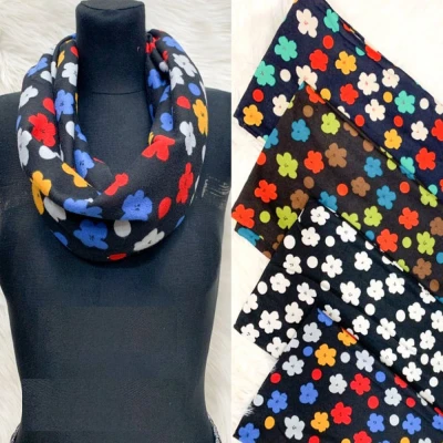 Afbeelding van Colsjaal Gebloemd Zwart wit One size