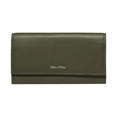 Afbeelding van Marc O&#039;Polo Leren Portemonnee Jessie Combi Wallet Olive Crop Olijfgroen