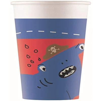 Afbeelding van Procos Feestbekers Piraten 200 Ml Karton Blauw/rood 8 Stuks