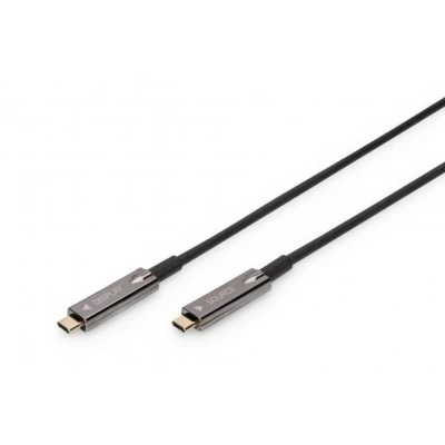 Afbeelding van Digitus USB C displaykabel 3.2 Gen2 (USB 3.1 Gen2) C, stekker 15.00 m Zwart Flexibel, Afgeschermd, Met AK 330160 150 S