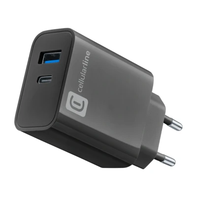 Afbeelding van Cellularline Oplader Multipower Usb c 20w Pd + a 12w Thuislader
