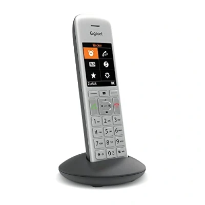 Afbeelding van Gigaset CE575HX DECT handset met laadschaal hoogwaardige draadloze telefoon voor router en basis compatibel Fritzbox moderne gebruikersinterface laadschaal, zilver