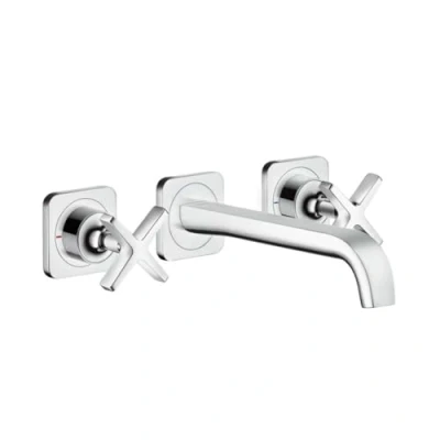 Afbeelding van Axor citterio e afbouwdeel 3 gats inbouw wastafelmengkraan met rozetten voorsprong 220 mm chroom 36107000
