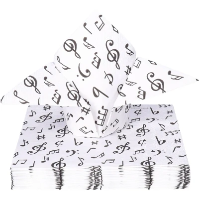 Afbeelding van 1 Pakje papieren lunch servetten Music notes 20 Muziek Muzieknoten