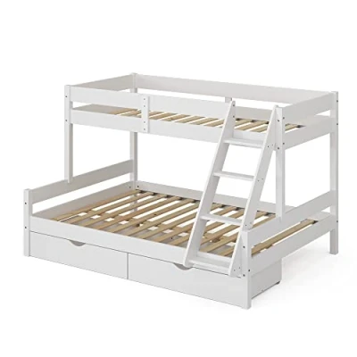 Afbeelding van Vitalispa Stapelbed Everest, Wit, 140x200 / 90x200 cm met laden