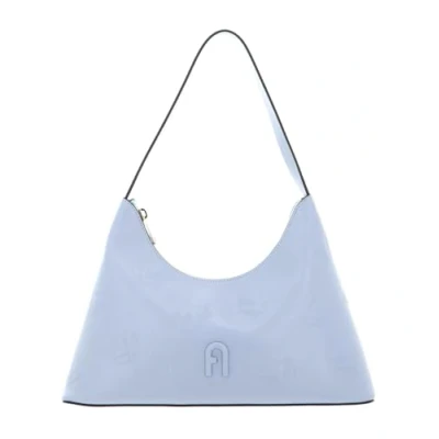 Afbeelding van FURLA Leren Schoudertas Diamante Shoulder Bag Nuvola Lichtblauw