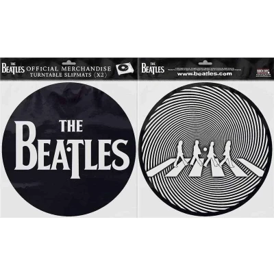 Afbeelding van The Beatles Platenspeler Slipmat Drop T Logo &amp; Crossing Silhouette Multicolours