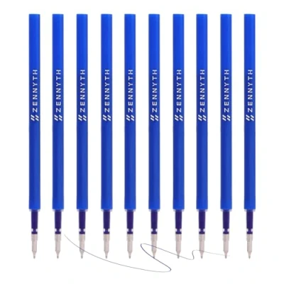 Afbeelding van MengRan 4,3 &#039;&#039; Gel Ink Pen Vullingen voor Click Pennen, 0,5 mm Tip Fine Point, Sneldrogende Inkt, Compatibel met Pilot G2 (Originele Inktvullingen 10 stuks Blauwe Ink)