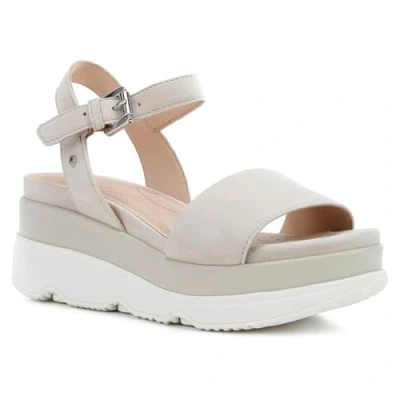 Afbeelding van Geox Gardenia Sandalen met sleehak, Dames, Maat: 38.5, Lt taupe Leer