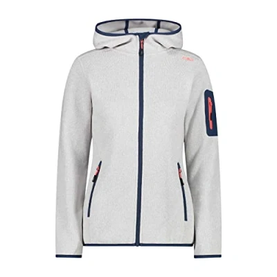 Afbeelding van CMP Dames Knit Tech jas met vaste capuchon, Bone Red Fluo, 42