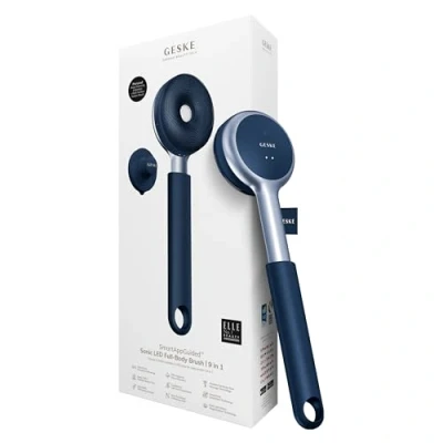 Afbeelding van GESKE led Sonic Full Body Brush 9 in 1 Reinigingsborstel en exfoliator Met SmartSonic pulsaties Dieptereiniging massage Ruwe huidverwijderaar Verstelbare handgreep