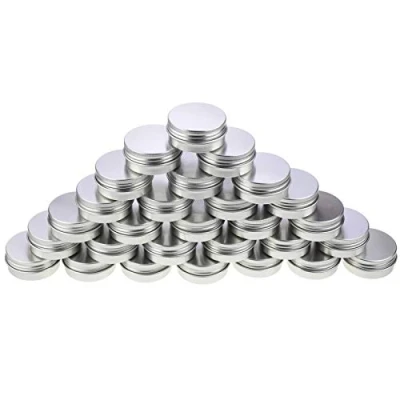 Afbeelding van LJY 28 stuks ronde aluminium blikjes schroefdeksel metalen blikken potten lege slip slide containers (1 oz/30 ml)