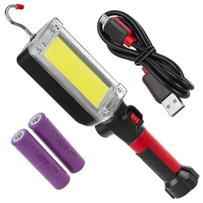 Afbeelding van Maclean Werklamp werkplaatslamp Magnetische Zaklamp 2x1200mAh / 700lm USB