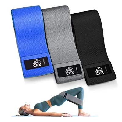 Afbeelding van heupbanden met weerstand, fitnessbandenset yogaband in 3 treksterktes trainingsband, als weerstand en ondersteuning voor de beentraining, krachttraining pull ups