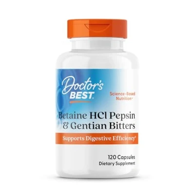 Afbeelding van Doctors Best Betaine HCl Pepsin &amp; Gentian Bitters 120 capsules