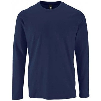 Afbeelding van SOLS Heren Keizerlijk T Shirt met lange mouwen (Franse marine)