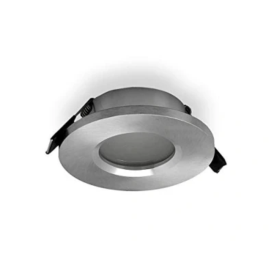 Afbeelding van Inspired Lighting Fusion inbouwspot 8.3cm rond, GU10 (max. 50W), geborsteld aluminium, uitsparing 58mm
