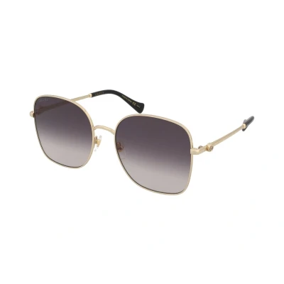 Afbeelding van Gucci Zonnebril goldcoloured/grey, Dames, Maat: 59, Gold coloured/grey