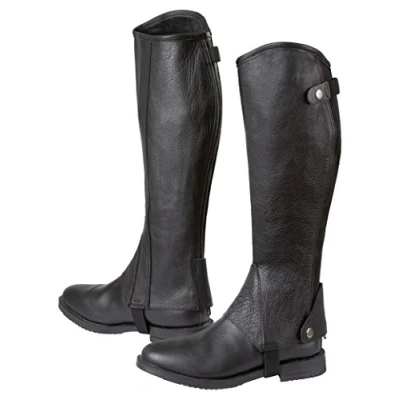 Afbeelding van Covalliero Chaps Elasto Leder Zwart maat L