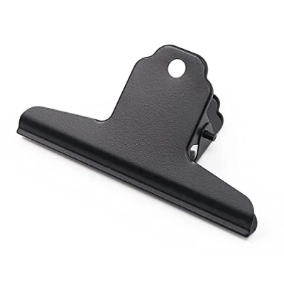 Afbeelding van Coideal Grote bullenpapierclips zwart roestvrij staal 10 stuks metalen bindmiddel clips voor kantoorscholen