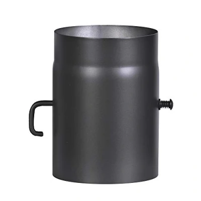 Afbeelding van FIREFIX R180/2D Kachelpijp van 2 mm dik staal (rookbuis) in 180 diameter, voor kachels en haarden, Senotherm, zwart, 250 lang met regelklep
