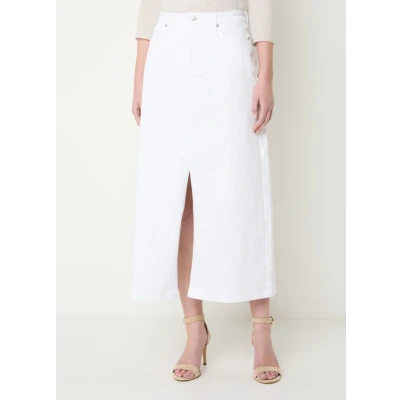 Afbeelding van NYDJ dames Midi rok met steekzakken in de kleur Gebroken wit, maat: 36