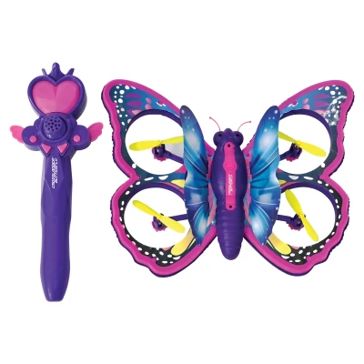 Afbeelding van Lexibook, Crosslander Butterfly, Mijn op afstand bestuurde vliegende vlinder, multidirectionele vlucht tot 12 km/h, loopings, afstandsbediening met 2 bedieningsmodi, geluidseffecten, roze, RCBUT