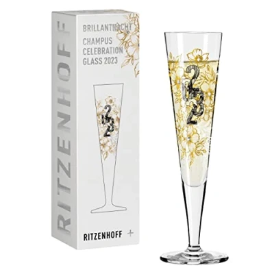 Afbeelding van RITZENHOFF 1079013 champagneglas 200 ml Brillantnacht champagne 2023 designerstuk met echt goud Made in Germany