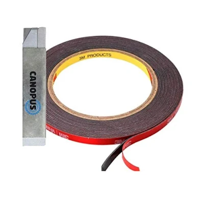 Afbeelding van CANOPUS 3M VHB Dubbelzijdige Tape Extra Sterk, 5952 (6,35mm x 3m) Dubbelzijdig Plakband, Montagetape, Ideaal voor LED stripverlichting, Woondecoratie, Gebruik Binnen en Buiten
