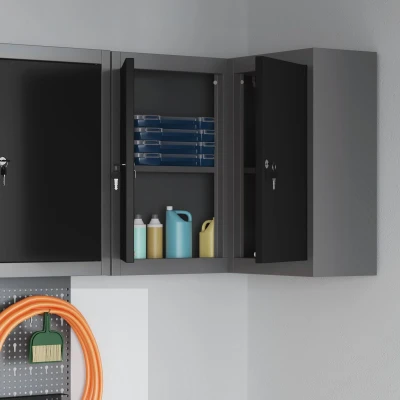 Afbeelding van vidaXL Gereedschapkast Grijs, Zwart Koudgewalst staal 50 x 20 55 cm