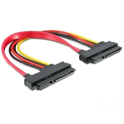 Afbeelding van SATA data en voedingskabel SATA300 3 Gbit/s 0,20 meter