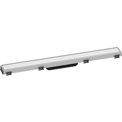 Afbeelding van hansgrohe RainDrain Match 700, 56037700, met in hoogte verstelbaar frame, matwit, kant en klare set douchegoot, 70 cm