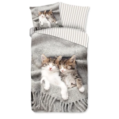 Afbeelding van Dekbedovertrek 1 Persoons 140x200 Pure Polyester Grijs