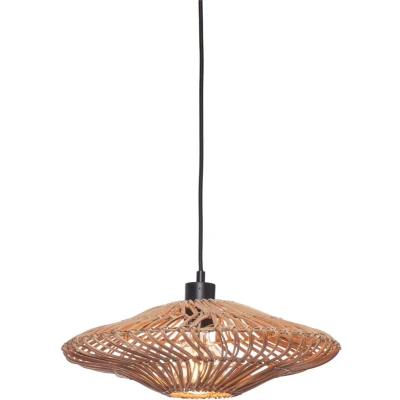 Afbeelding van Good&amp;Mojo Hanglamp Zanzibar Rotan Plat Small Naturel 40x40x12cm