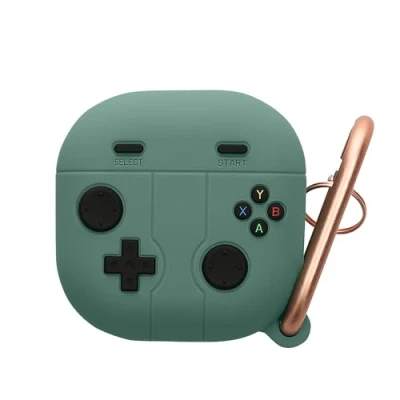 Afbeelding van kwmobile Hoes geschikt voor Samsung Galaxy Buds 2 Pro / Live Siliconen cover oordopjes in groen zwart Gameconsole design
