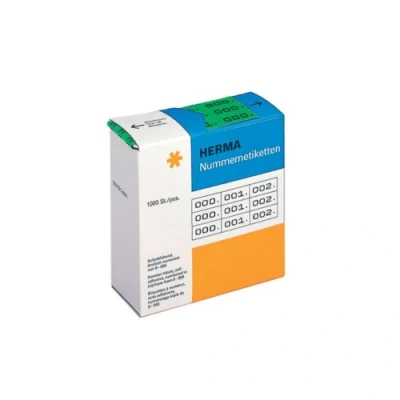 Afbeelding van Herma Nummer etiketten drievoudig zelfklevend 10x22 mm groen/zwart
