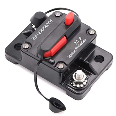 Afbeelding van Mottdam 30A AMP auto stroomonderbreker 12V 48V DC waterdichte audio inline met handmatige reset zekeringhouder omvormer voor en marineboot (30A)