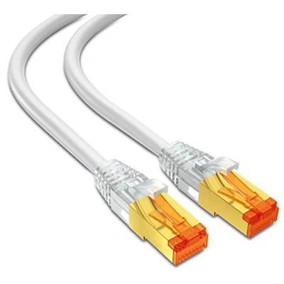 Afbeelding van mumbi LAN kabel 15 m CAT 7 ruwe netwerkkabel S/FTP PiMF CAT7 Ethernet patchkabel RJ45 meter, wit