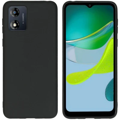 Afbeelding van Motorola Moto E13 Hoesje Siliconen en TPU (zacht) iMoshion Softcase/Backcover Zwart Telefoonhoesje