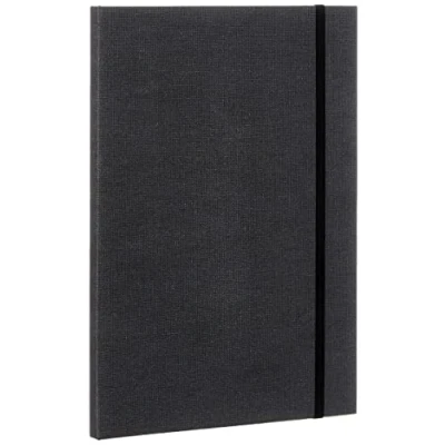 Afbeelding van Bigso Box of Sweden A4 Portfolio Folder met Elastische Bandjes Document Organizer in Vezelplaat en Linnen Effect Papier Map voor Documenten, Bestanden Losse etc. Zwart