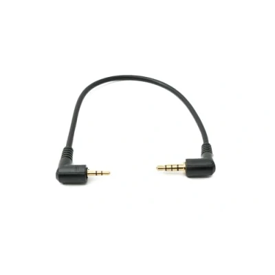Afbeelding van System S Audiokabel 20 cm 2,5 mm jack stekker naar 3,5 hoek AUX adapter zwart