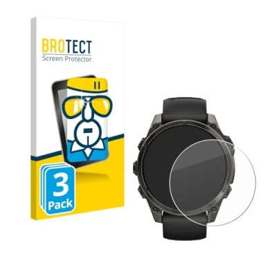 Afbeelding van BROTECT Tempered Glass Screen Protector voor Garmin Fenix 8 AMOLED (47 mm) (3 Stuks) 9H Gehard Glas Scherm Beschermer