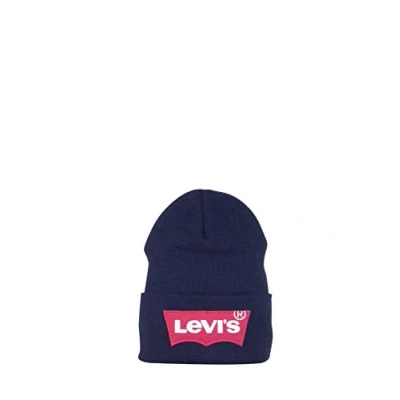 Afbeelding van Levi&#039;s Oversized Batwing beanie muts heren, Zwart (Zwart Regular 59), One size