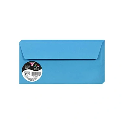 Afbeelding van Clairefontaine Ref 5555C Stuifmeel zelfklevende enveloppen (Pack van 20) DL formaat, 120gsm papier, printercompatibel, zuurvrij, strip voor eenvoudige afdichting Intensief blauw