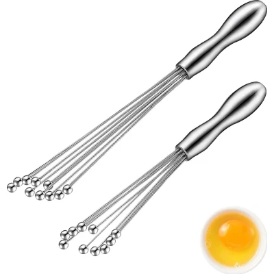 Afbeelding van 2 stuks garde roestvrij stalen kogels keuken set handmatige mixer twee maten vaatwashersafe, voor het slaan van eieren, jam, boter en meel (25 cm/30 cm)
