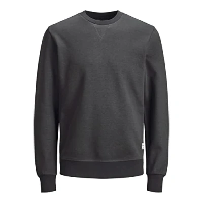 Afbeelding van JACK &amp; JONES Heren sweatshirt Basic ronde hals, Grijs (asfalt/reg), 3XL